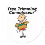 Tree Trimming Conoisseur Round Stickers
