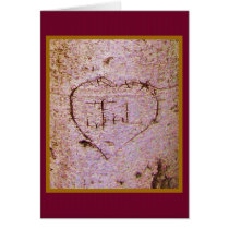Tree Trunk Graffiti Heart cards