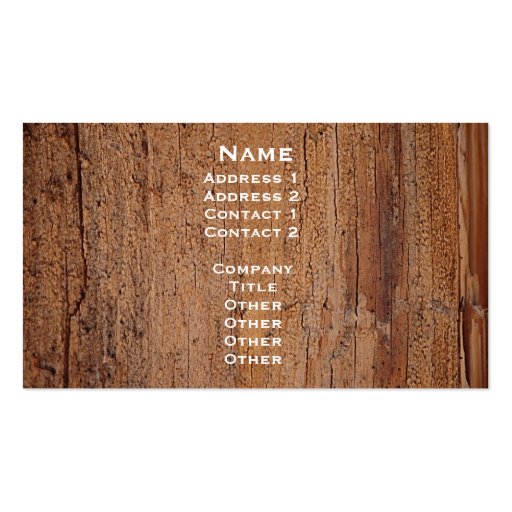 Tree Trunk Image Card Business Card Templates (front side)