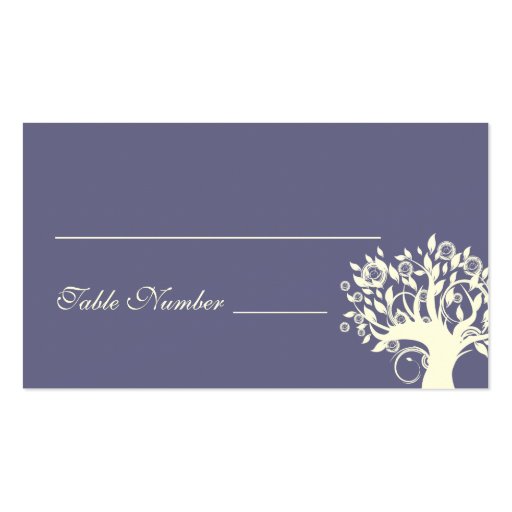 Tree Wedding Seating Card Purple 669 Business Card Templates (front side)