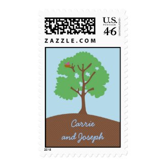 Tree Whimsical Wedding Postage stamp