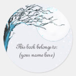 Tree, winter round sticker