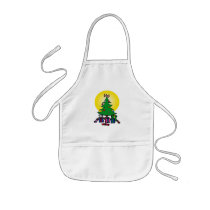 Tree with angel on top & gifts apron