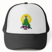 Tree with angel on top & gifts trucker hat