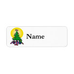 Tree with angel on top & gifts return address label