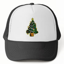 Tree with candle on top trucker hats
