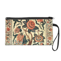 Tree with Flowers and Horns of Plenty, India 1750 Wristlet Purses  at Zazzle
