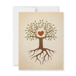 Tree with heart and roots family reunion invite invitation