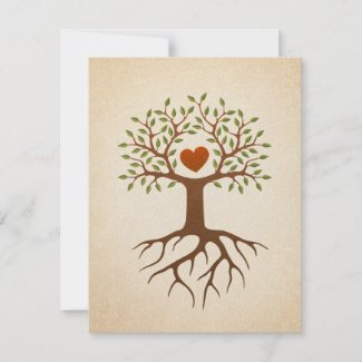 Tree with heart and roots family reunion invite zazzle_invitation