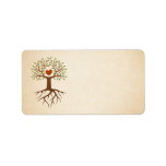 Tree with heart personalized address label