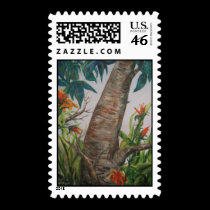 "Tree With Lilly's" Postage Stamp