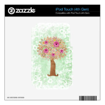 Tree With Pink Flowers Decal For iPod Touch 4G