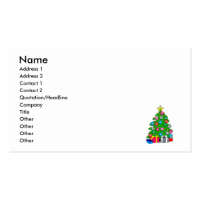 Tree with presents business card