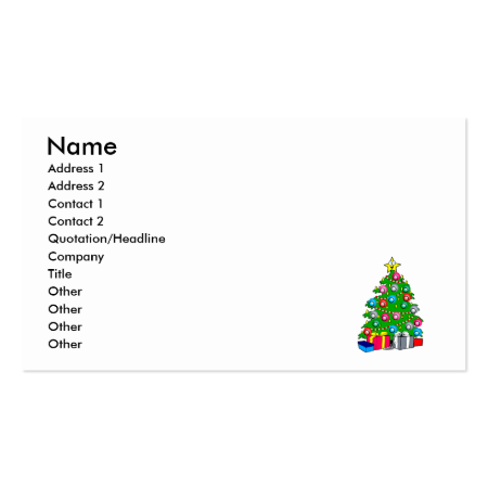 Tree with presents business card