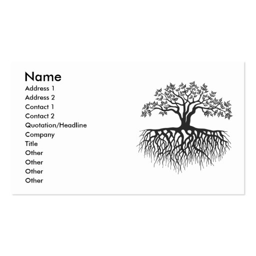 Tree with roots business card