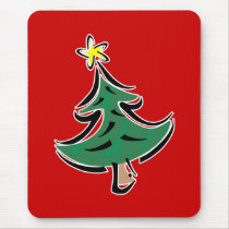 Tree with star on top mouse pads