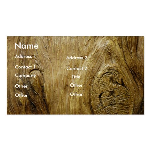 Tree Wood Profile Card Business Cards (front side)