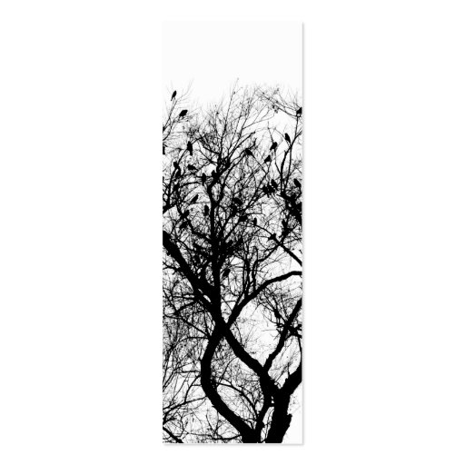 Trees and birds bookmark business card (back side)