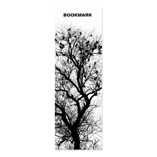 Trees and birds bookmark business card (front side)
