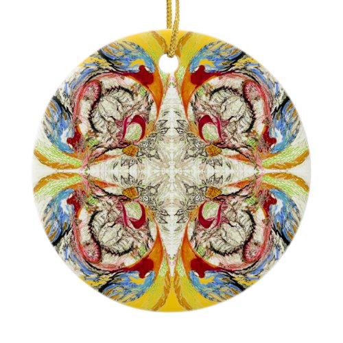 Trees and Birds fantasy ornament