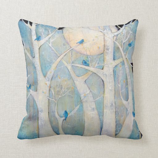 Trees and Birds Throw Pillows Pillow