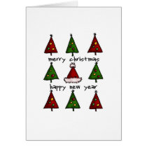 Trees and Santa Hat Christmas cards