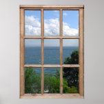 Trees and Sea View from a Window Posters