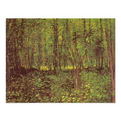 Trees and Undergrowth by Vincent van Gogh Personalized Announcement