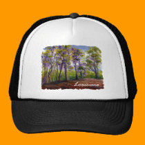 Trees and Wisteria in Louisiana Landscape hats