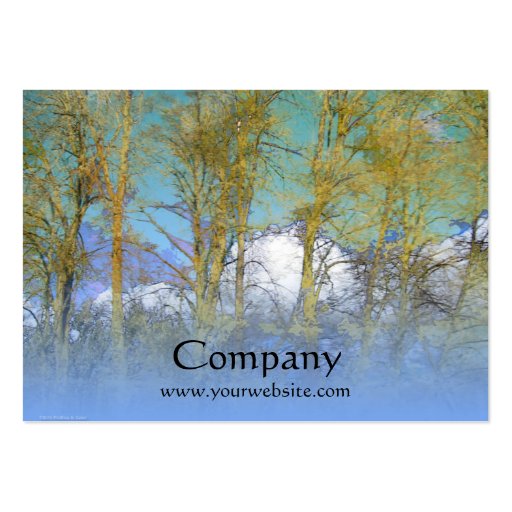 Trees Blue Gold Business Card (front side)