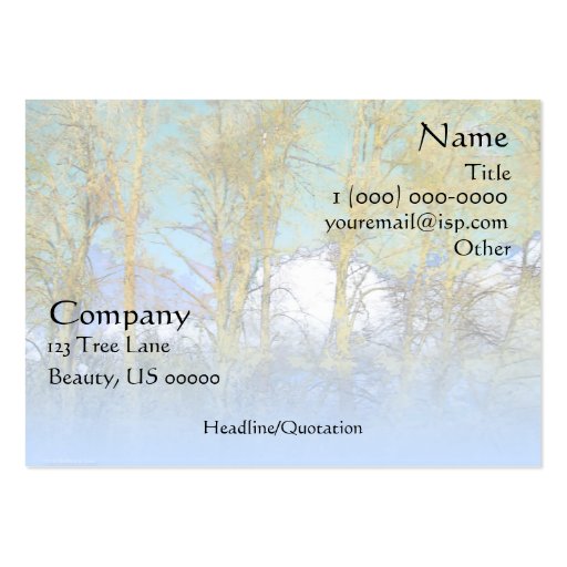 Trees Blue Gold Business Card (back side)