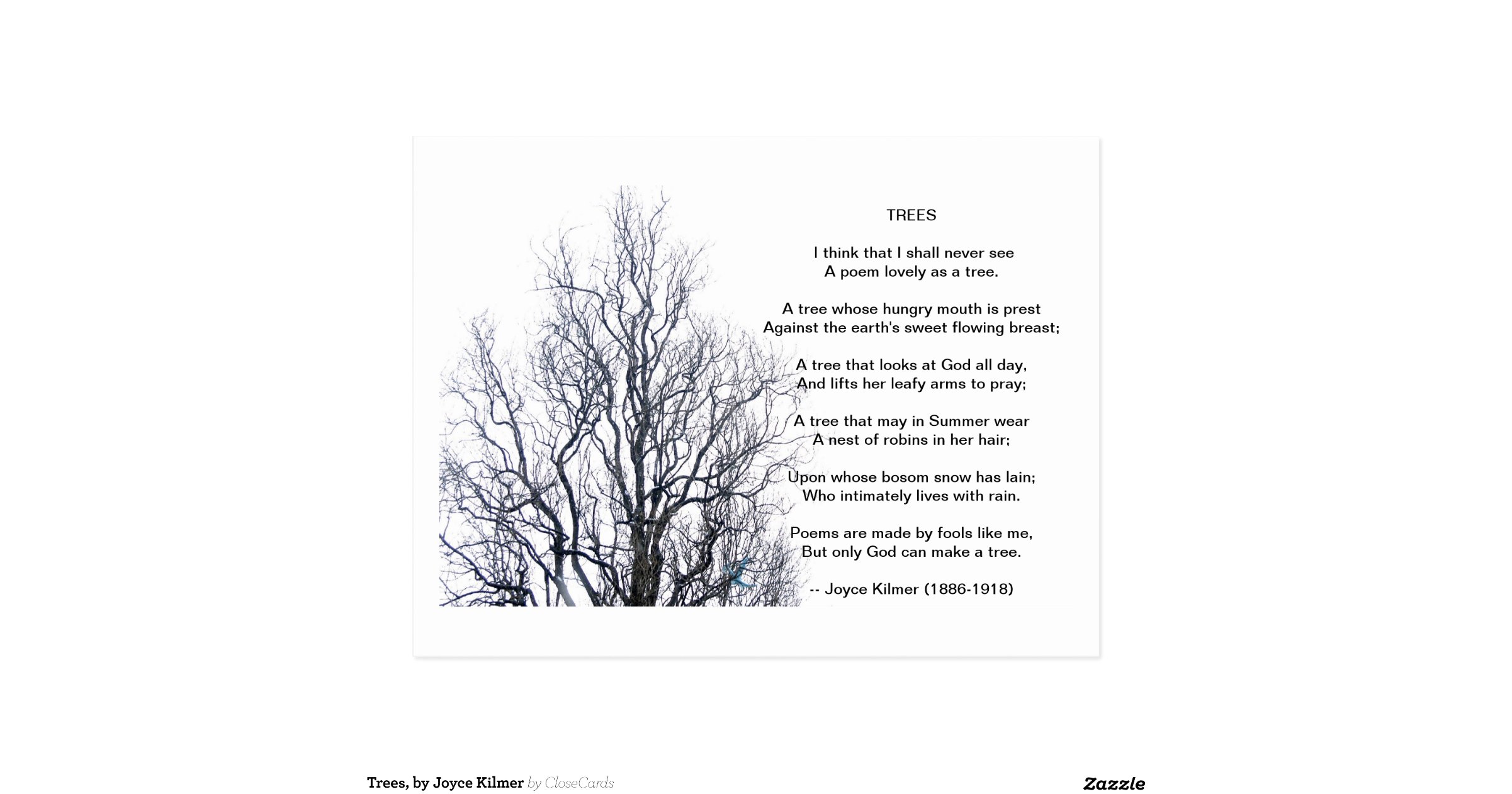 trees_by_joyce_kilmer_postcardr61ee38da0c204bc0af316588fe38ed42_vgbaq