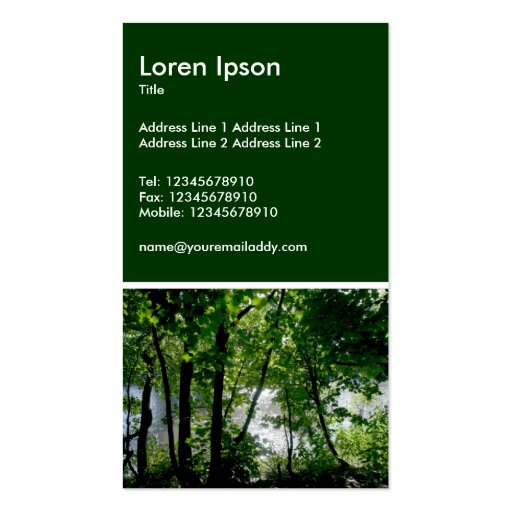 Trees by the River Business Cards (back side)