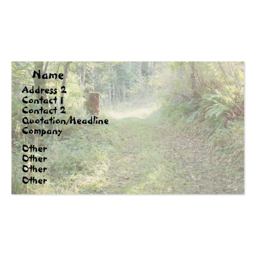 Trees & Country Road Business Card (front side)