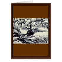 Trees In A Landscape By Kung Hsien (Best Quality) Greeting Card
