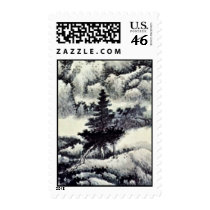 Trees In A Landscape By Kung Hsien (Best Quality) Postage