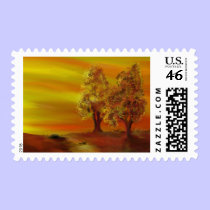 Trees in Autumn - Autumneve postage