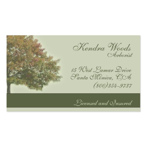 Trees in Fall Business Card Template (front side)