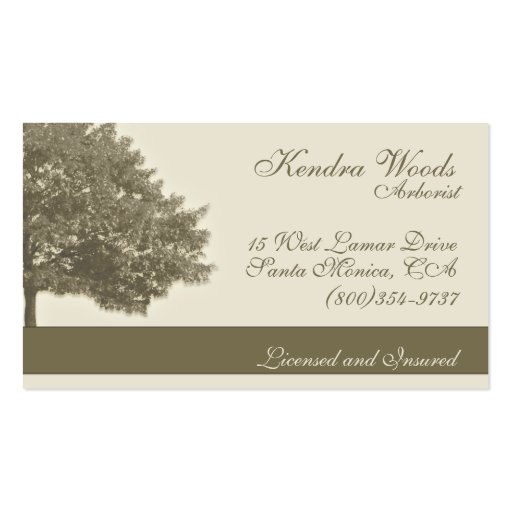 Trees in Tan Business Card