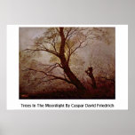 Trees In The Moonlight By Caspar David Friedrich Print