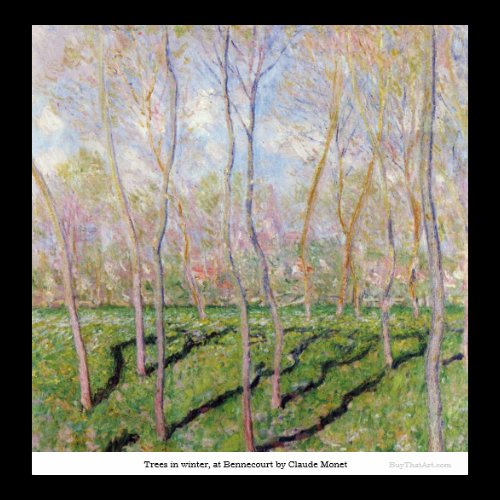 Trees in winter, at Bennecourt by Claude Monet Posters