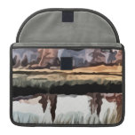 trees reflecting off the water painting. MacBook pro sleeve