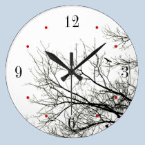 Trees Silhouette Black and White Wall Clock wall clocks