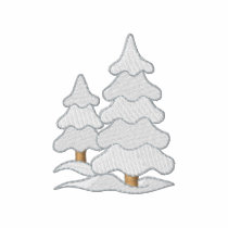 Trees with snow embroidered shirts
