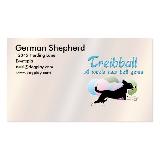 Treibball Business Card (front side)