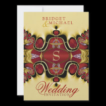 Trek Royale Satin Red+Creme Wedding Invitation invitations