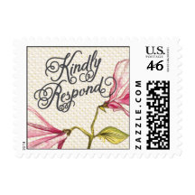 Trellis - Kindly Respond - 4C - Pink Postage Stamp