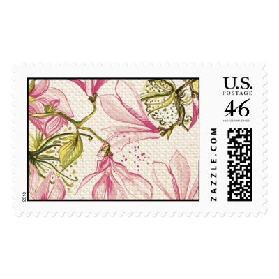 Trellis - Pattern - 4C - Pink Postage Stamps
