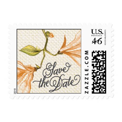 Trellis - Save the Date - 4C - Orange Postage Stamps