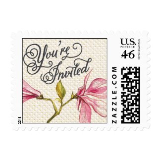 Trellis - You're Invited - 4C - Pink Postage Stamps